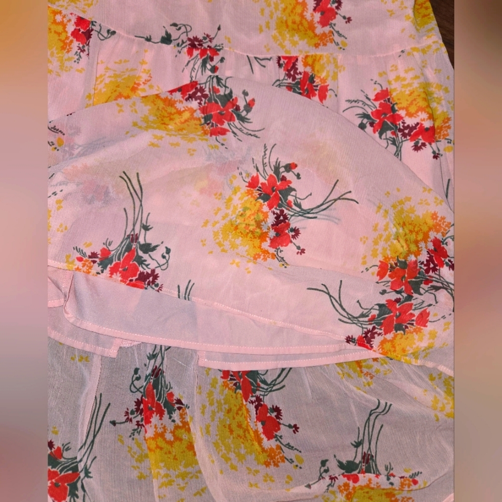 J. Crew Mercantile Pink Floral Strappy Tiered Maxi Dress Size 6 - Picture 9 of 9